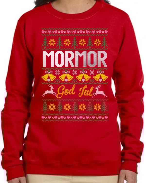 Mormor Jultröja - Christmas jumper stil röd sweatshirt