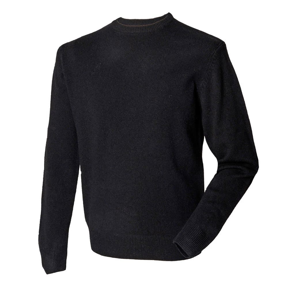 Henbury Mens Crew Neck 100% Lambswool Woolmark® Jumper / Sweatshirt