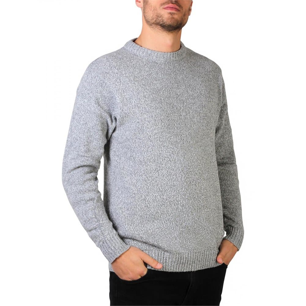 Krisp Herr stickad rund Crew Neck Jumper