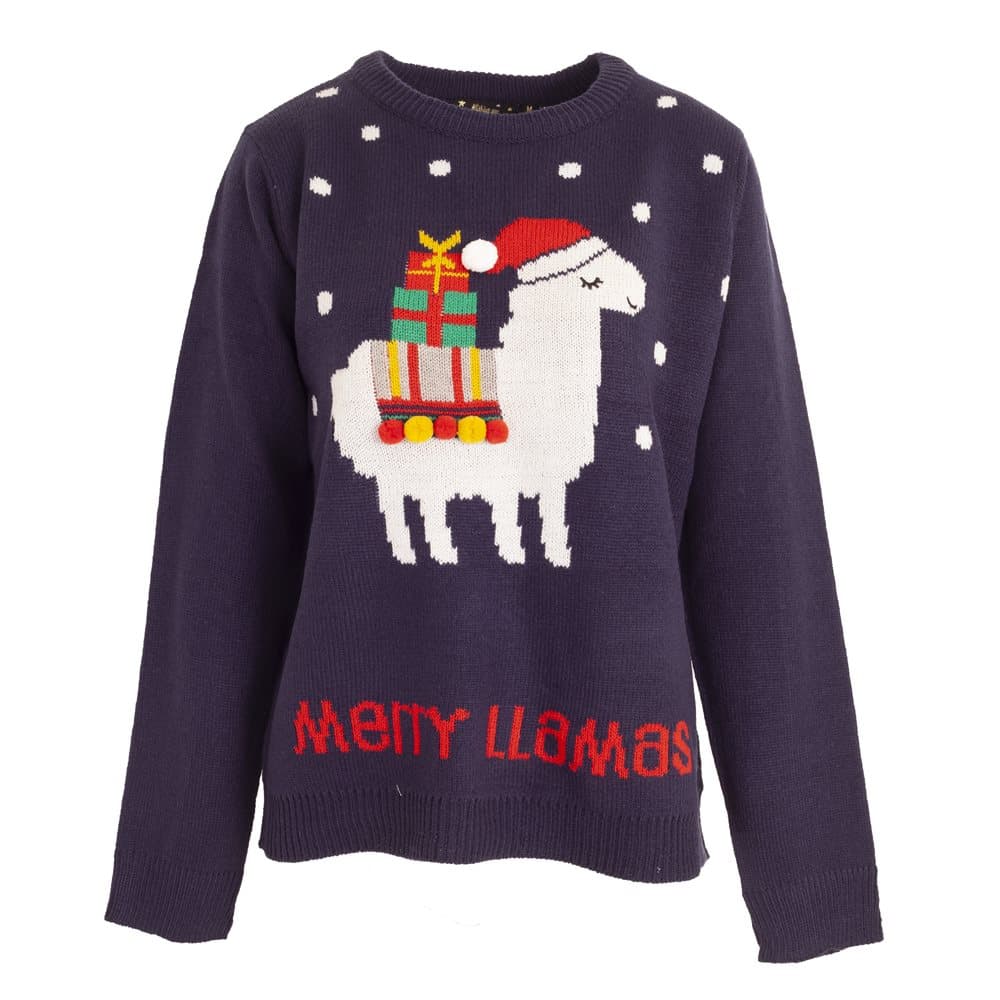 Brave Soul Womens/Ladies Christmas `Merry Llamas` Jumper