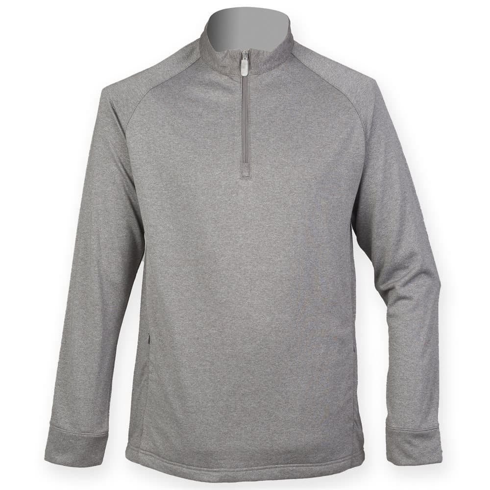 Henbury Mens Quarter Zip Long Sleeve Top