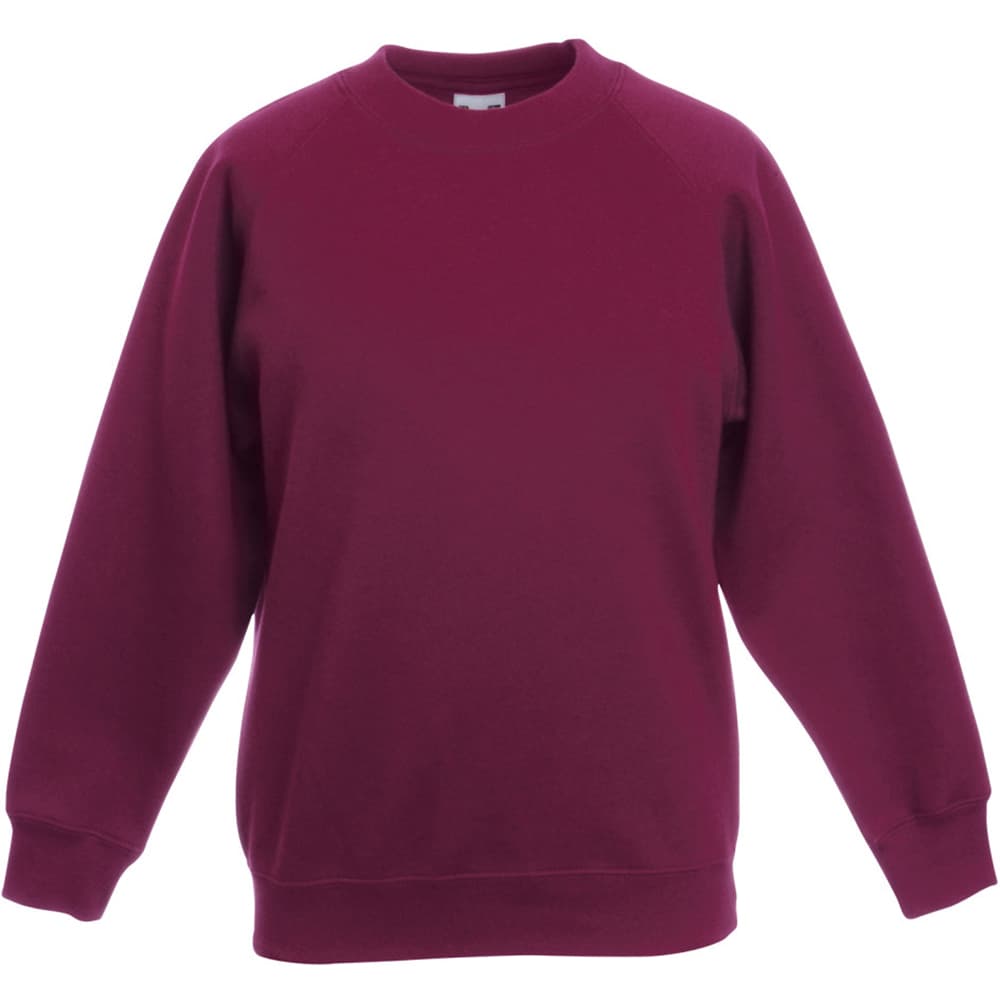 Fruit Of The Loom Childrens Unisex Raglan Sleeve Sweatshirt