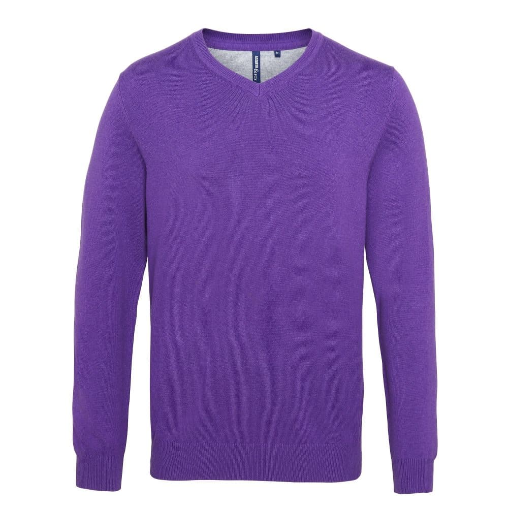 Asquith & Fox Mens Cotton Rich V-Neck Sweater