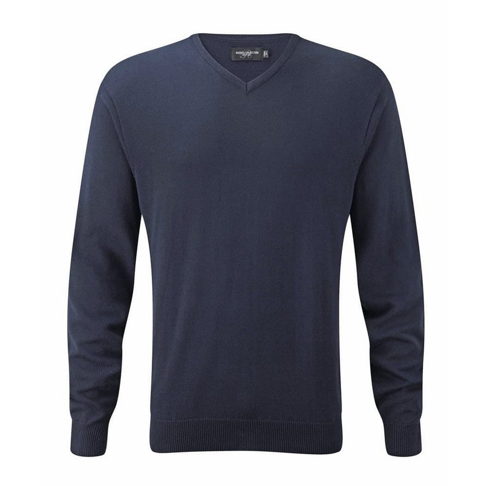 Russell Collection Herr Stickad Crew Neck Pullover