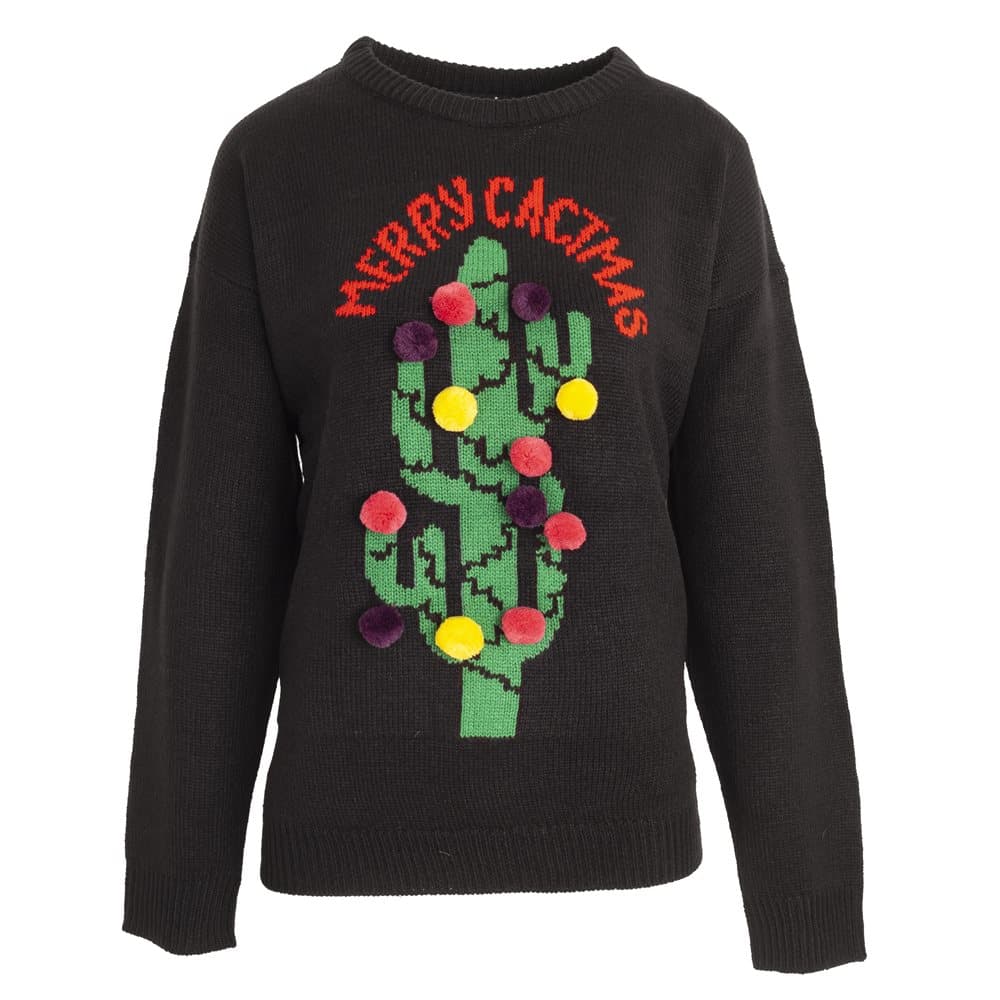 Brave Soul Womens/Ladies Christmas `Merry Cactus` Jumper