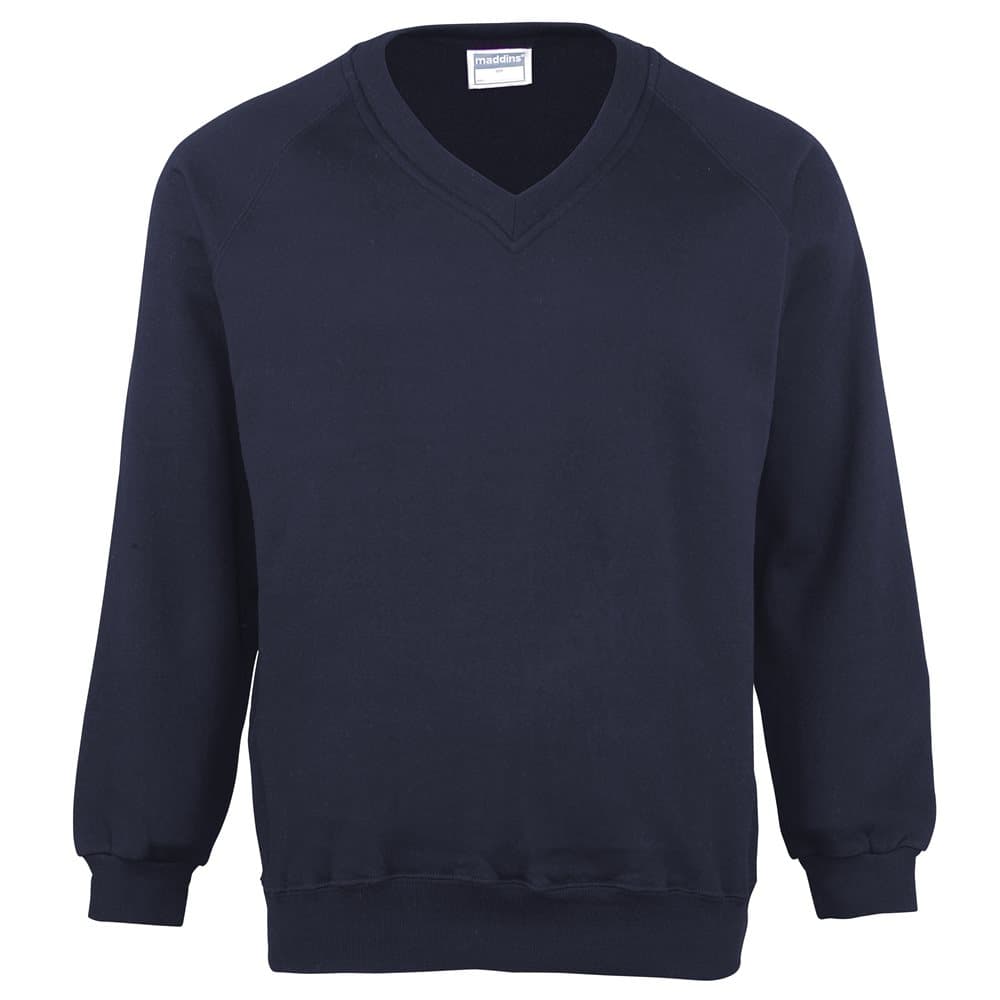Maddins Childrens Unisex Coloursure V-Neck Sweatshirt / Schoolwear