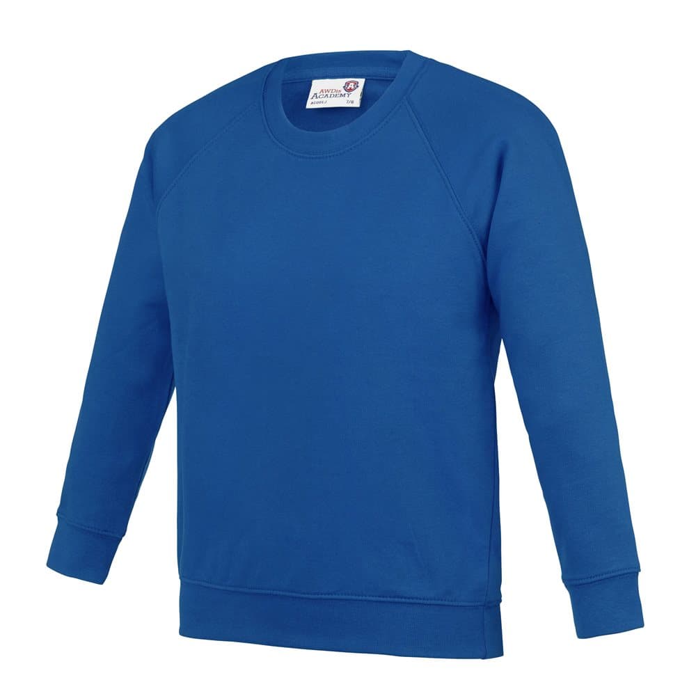 AWDis Academy Childrens/Kids Crew Neck Raglan School Sweatshirt (Pack of 2)