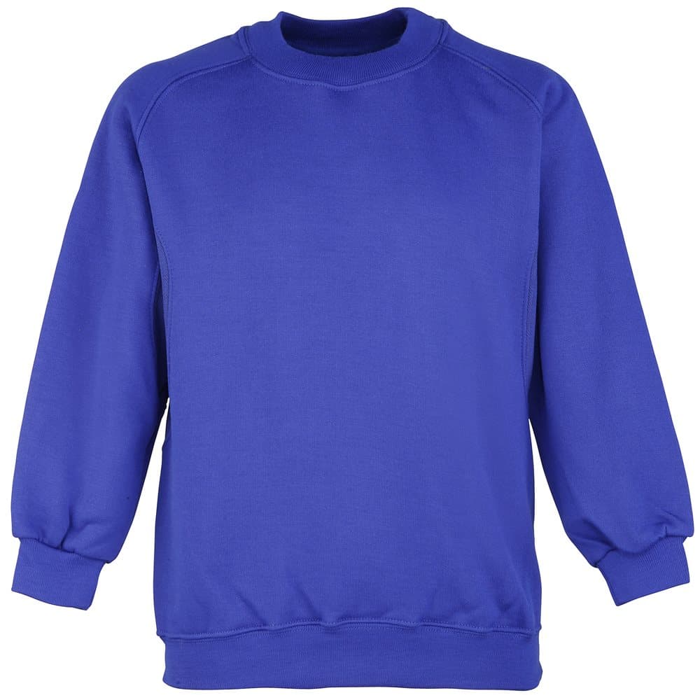 Maddins Childrens Unisex Coloursure Curved Raglan Plain Sweatshirt / Schoolwear