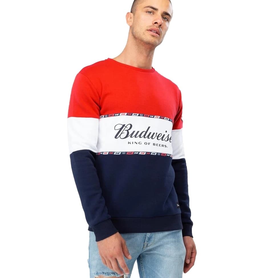 Hype Budweiser Colourblock Crewneck-tröja för herrar