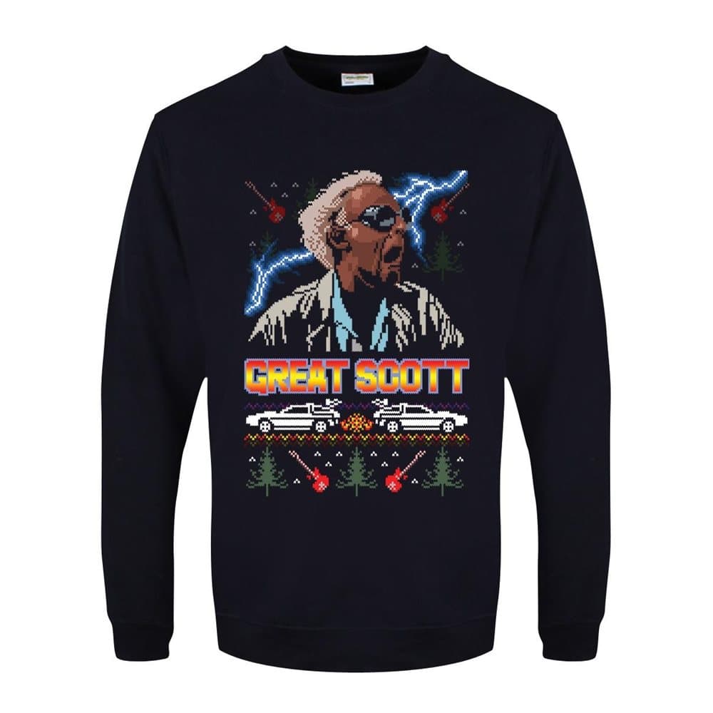 Grindstore Mens Great Scott Christmas Jumper
