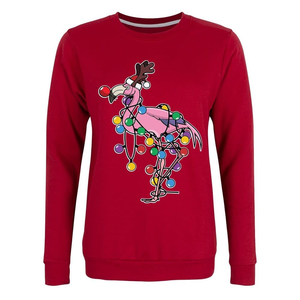 Grindstore Womens/Ladies Festive Flamingo Christmas Jumper