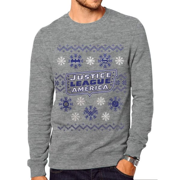 DC Originals Unisex Adults Justice League Christmas Crewneck Sweatshirt