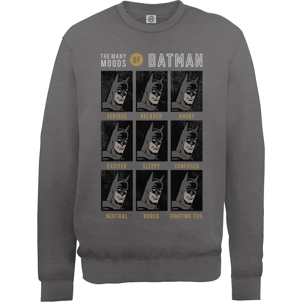 DC Comics Unisex Sweatshirt: The Many Moods of Batman (X-Large)