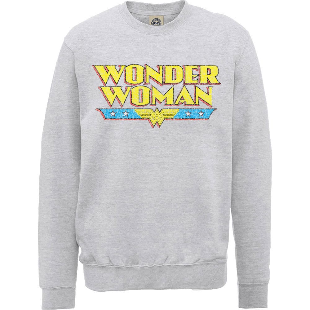 DC Comics Unisex Sweatshirt: Wonder Woman Logo Crackle (XX-Large)