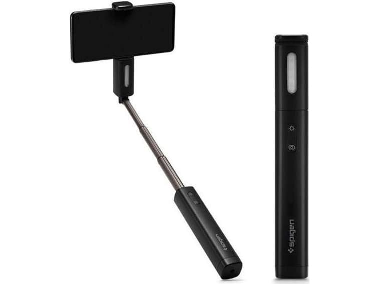 Spigen Spigen Selfie Stick Selfie Stick Phone Holder LED Lamp S550W Midnight Black Universal