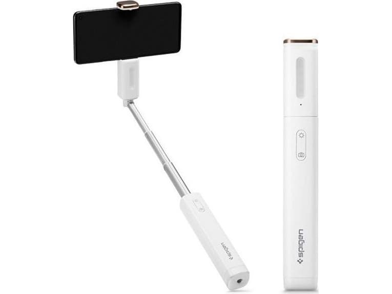 Spigen Spigen Selfie Stick Selfie Stick Phone Holder LED Lamp S550W Angel Ring White Universal