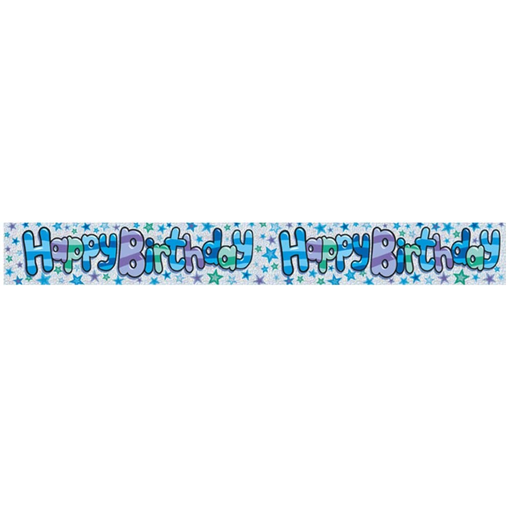 Expression Factory Holographic Blue Happy Birthday Foil Party Banner
