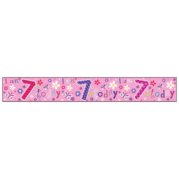 Simon Elvin I Am 7 Today Holographic Foil Banner