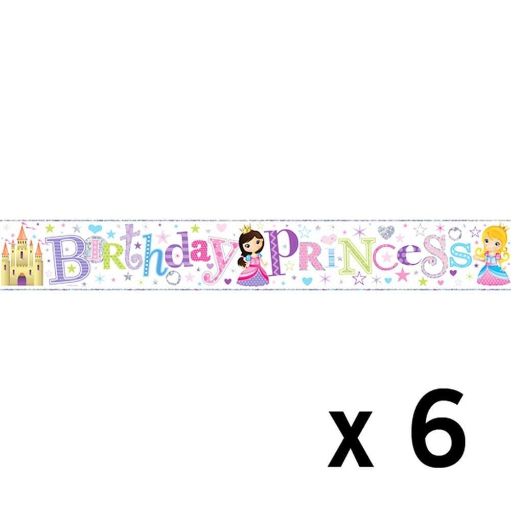Simon Elvin Foil Banner Birthday Princess x 6