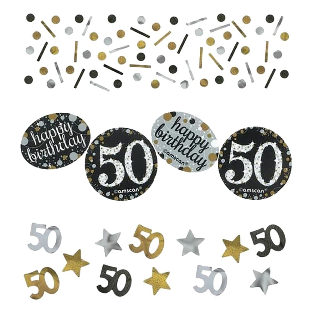 Amscan 1.2oz Gold Sparkling 50th Birthday Confetti