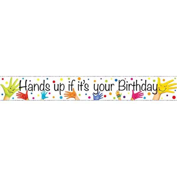 Simon Elvin Hands Up If It´s Your Birthday Holographic Foil Banner