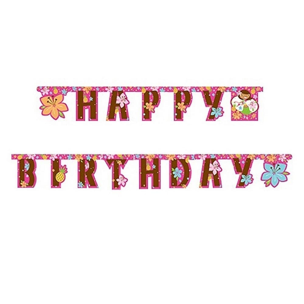 Creative Party 9 Foot Jointed Letter Banner Pink Luau