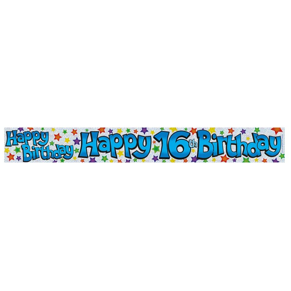 Expression Factory Childrens Boys Happy 16th Birthday Foil Banner