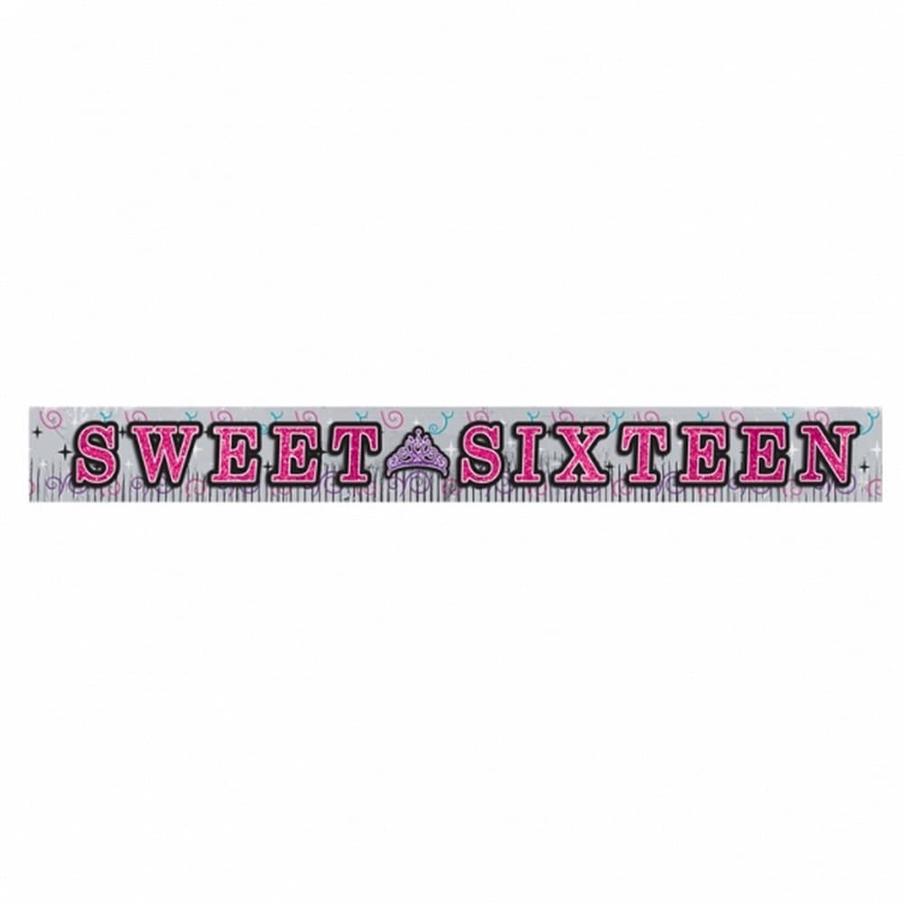 Amscan Sweet 16 Birthday Party Fringed Glitter Banner