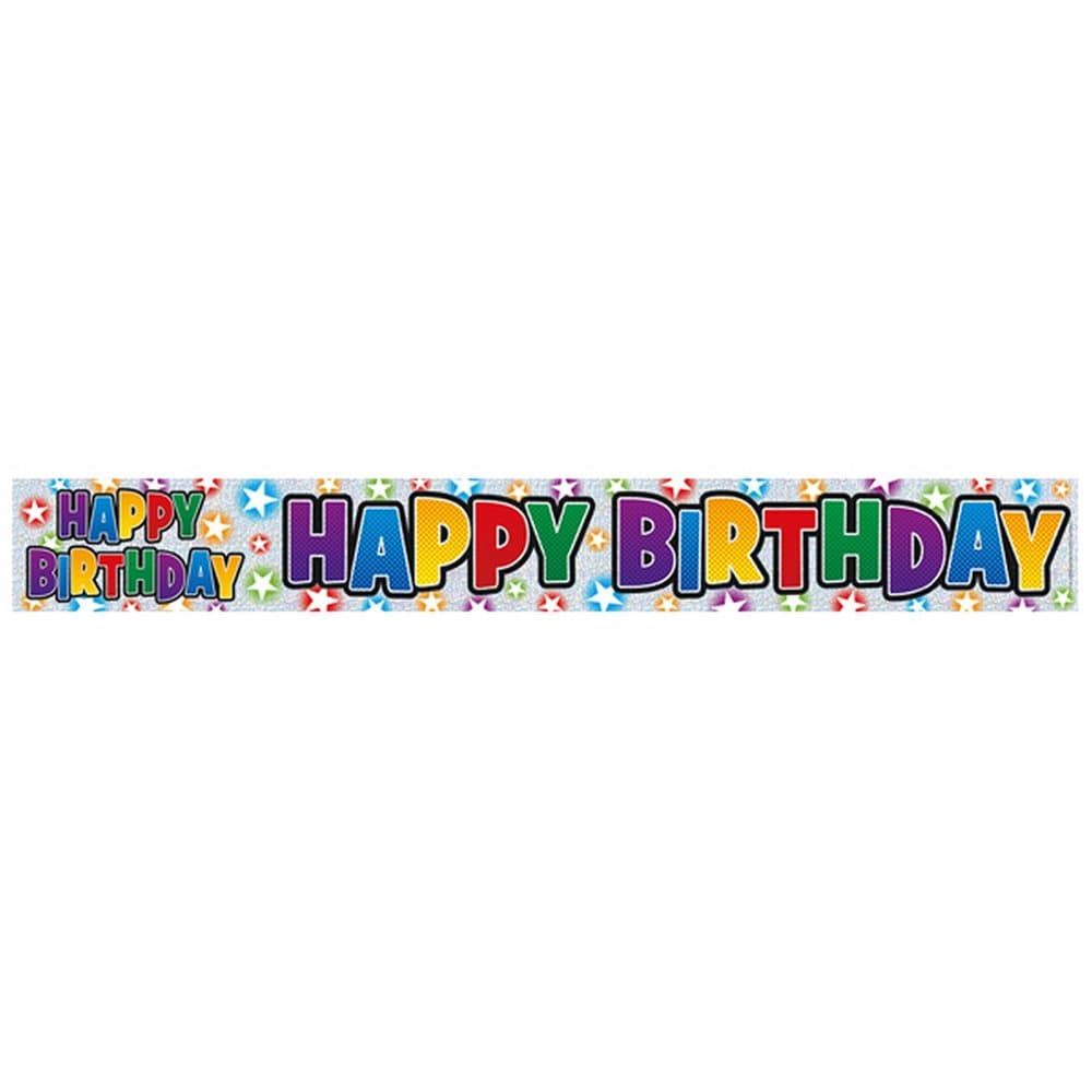 Expression Factory Holographic Happy Birthday Rainbow Letters Foil Party Banner