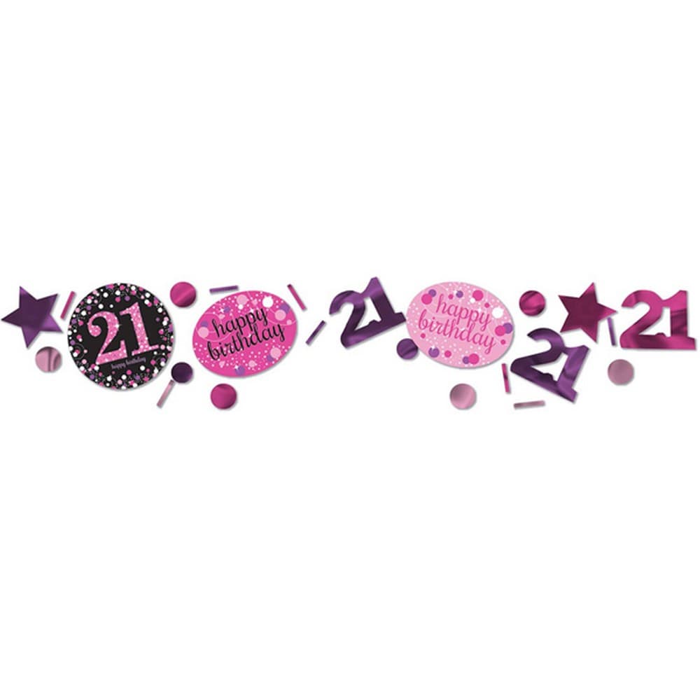 Amscan 1.2oz Pink 21st Birthday Sparkling Confetti