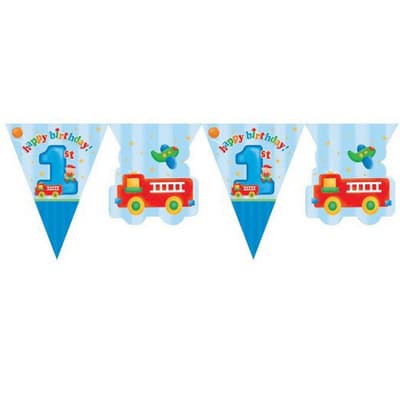 Creative Party 1st Birthday 12 Foot Flag Banner