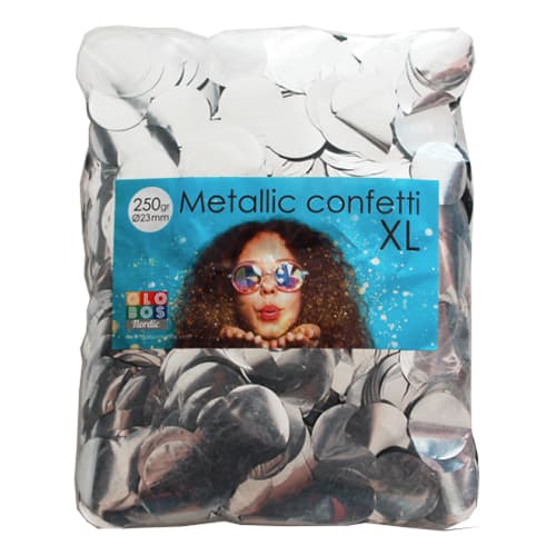 Konfetti Suuret Hopea Metallinen