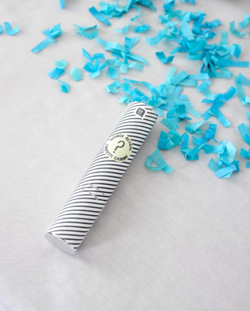 Gender Reveal Konfettikanon, Boy or Girl - Blå