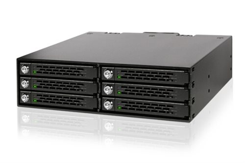 Bild av Icy Dock MB996SK-6SB, 9.5 mm, 1 fläkt/-ar, 4 cm, 12 Gbit/s, Svart, Metall