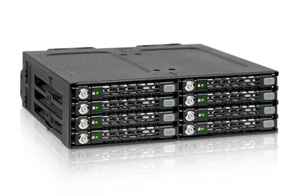 Icy Dock MB998SK-B, 7 mm, 2 fläkt/-ar, 4 cm, 6 Gbit/s, Svart, Metall
