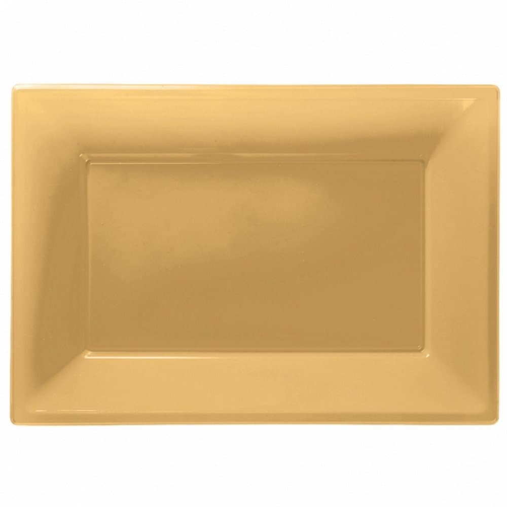 Amscan Plastic Rectangular Party Platters (Pack Of 3)