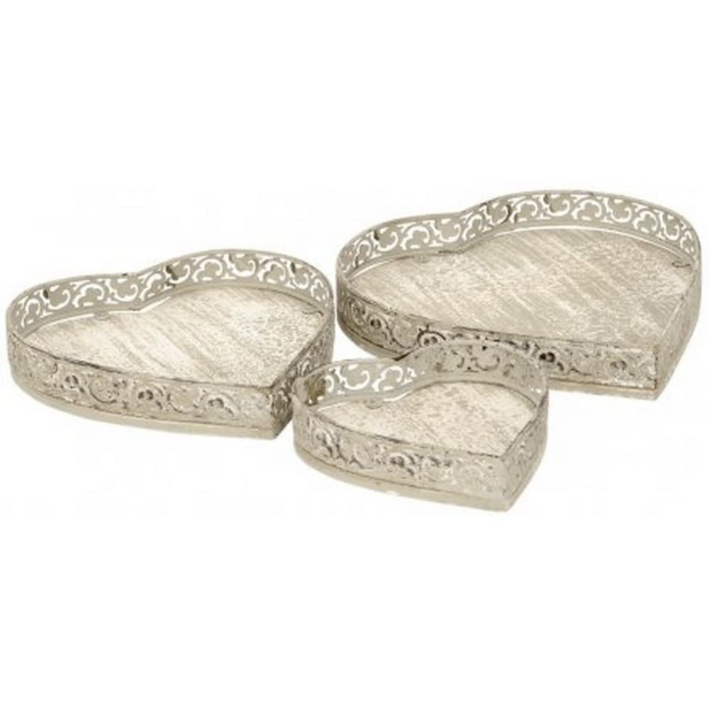 Rustic Heart Shaped Trays (Set of 3)