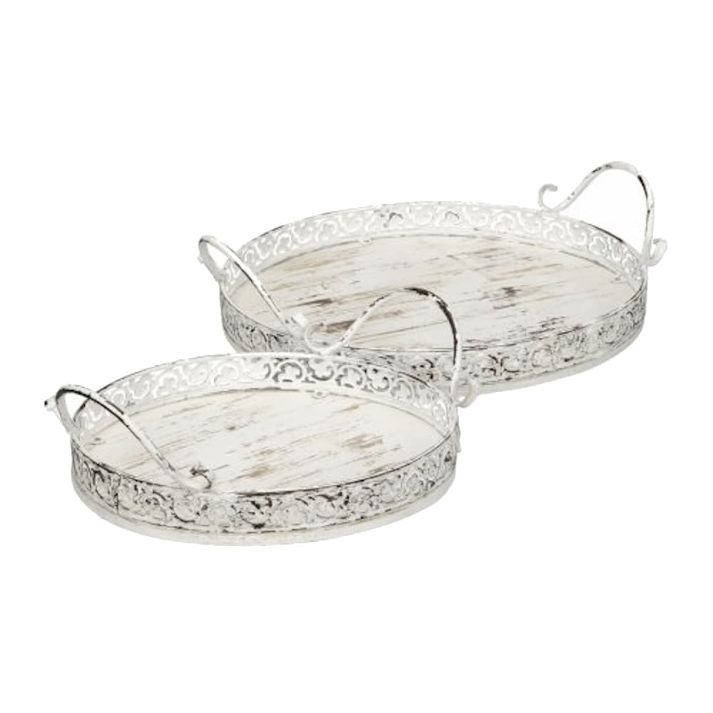Ornate Round Trays (Set of 2)