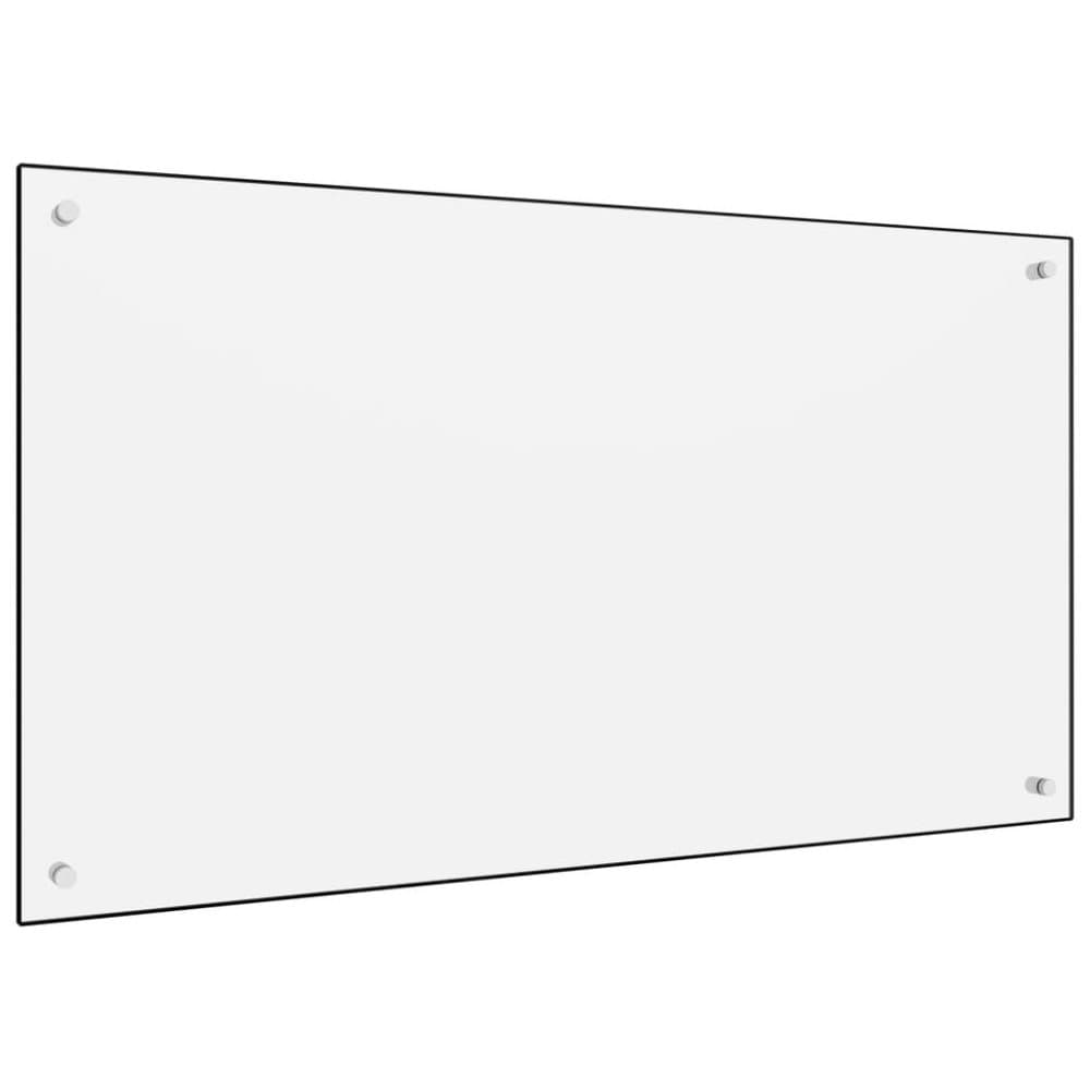 vidaXL Kjøkkenplate hvit 100x60 cm herdet glass