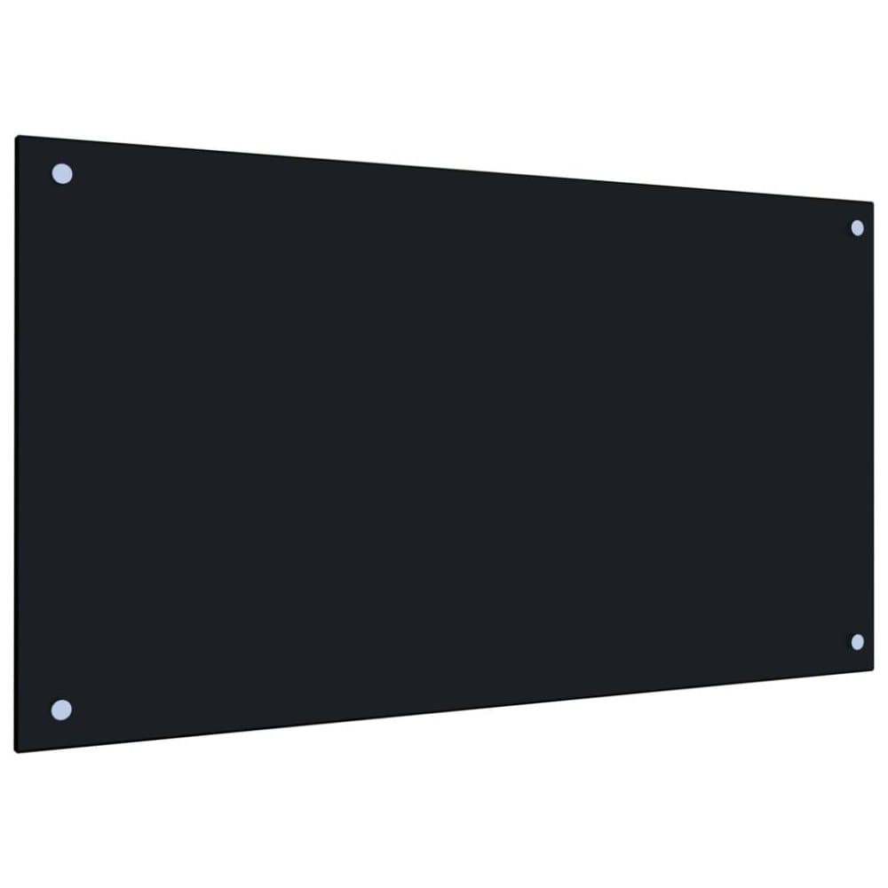 vidaXL Kjøkkenplate svart 90x50 cm herdet glass
