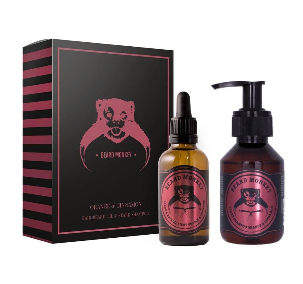 Beard Monkey Beard kit Orange/cinnamon Oil 50ml & Shampoo 100ml
