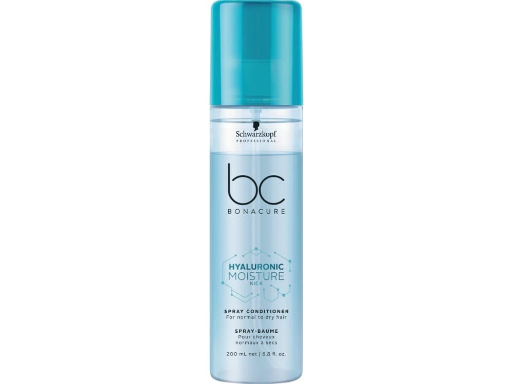 Schwarzkopf BC Bonacure Hyaluronic Moisture Kick Spray, Kvinner, 200 ml, Profesjonell hårbalsam, Sprøtt hår, Krøllete hår, Tørt hår, Svart, Blond, Br