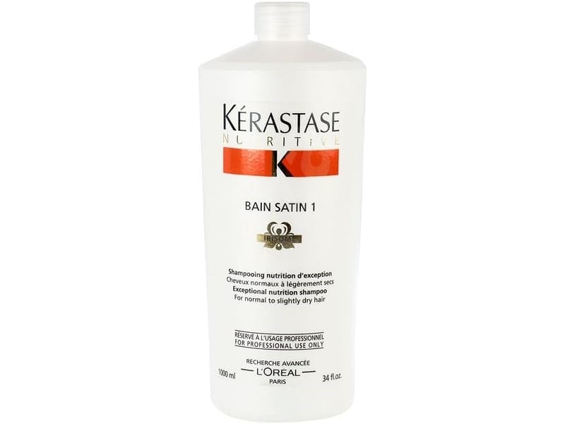 Kerastase Nutritive Bain Satin 1 1000ml, Kvinna, Professionell, Schampo, Torrt hår, Normalt hår, 1000 ml, Motverkar frissigt hår, Fuktgivande, Näring