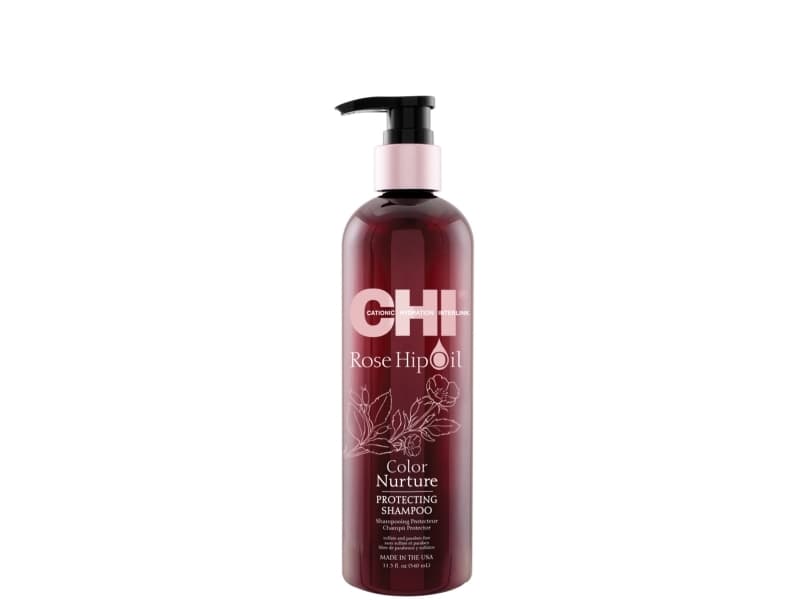 CHI Rose Hip Oil, Kvinna, Professionell, Schampo, Färgat hår, Torrt hår, Svart, Blond, Brun, Chestnut colour, Röd, 340 ml