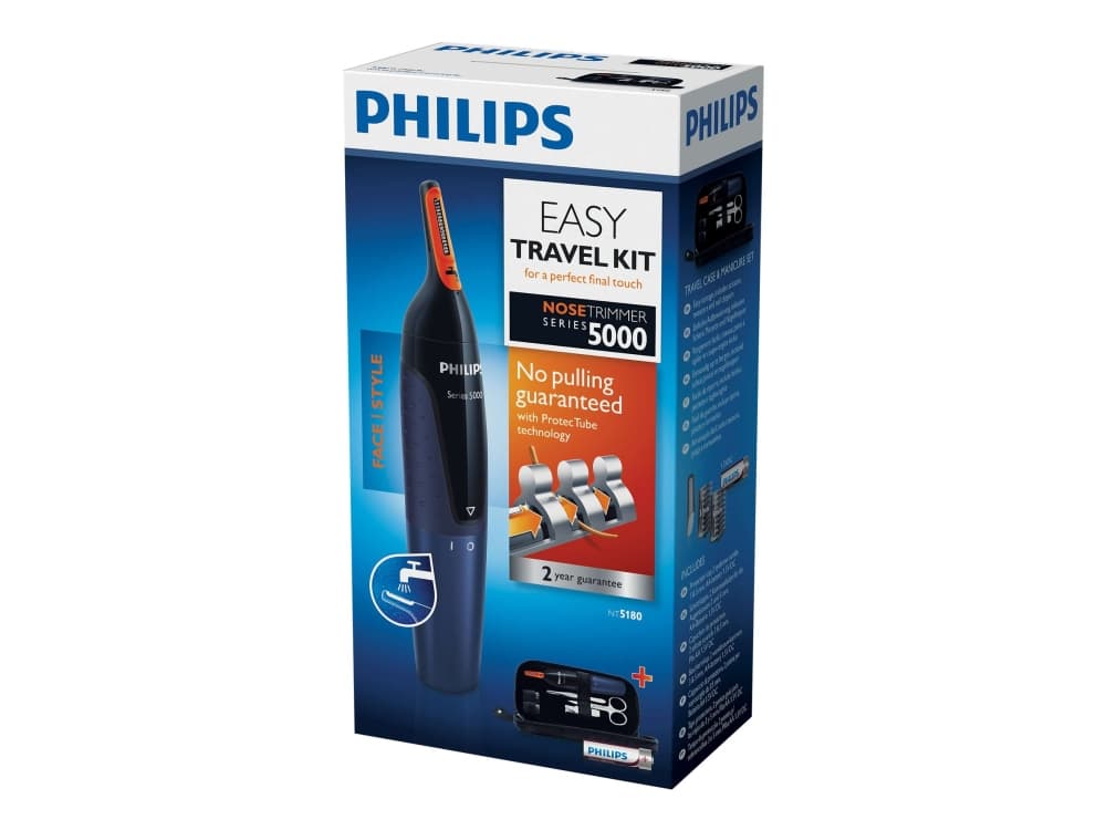 Philips NOSETRIMMER Series 5000 NT5180 - Trimmer - sladdlös - black/dark blue