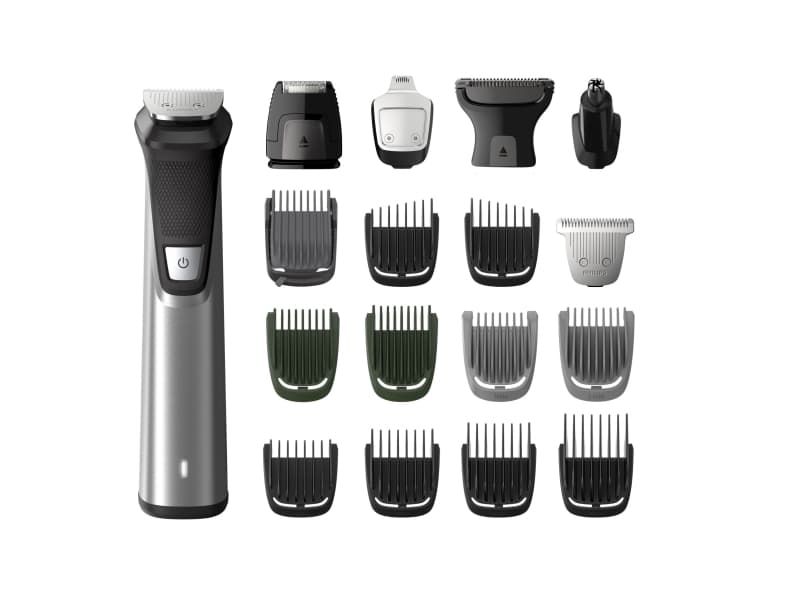 Philips MULTIGROOM Series 7000 18 verktyg, 18-i-1, ansikte, hår och kropp, Svart, Silver, Rektangel, Skägg, Öra, Ögonbryn, Moustache, Näsa, Batteri,