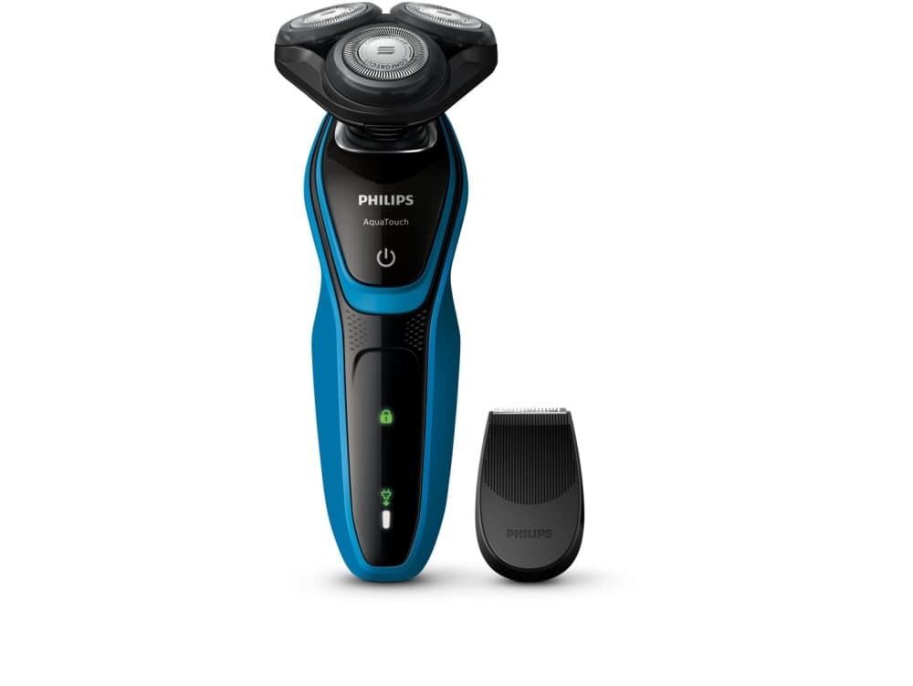 Philips AquaTouch S5050/04, Roterende hode, Svart, Blå, AC/Batteri, Nikkelmetallhydrid (NiMH), 8 timer, 0,1 W
