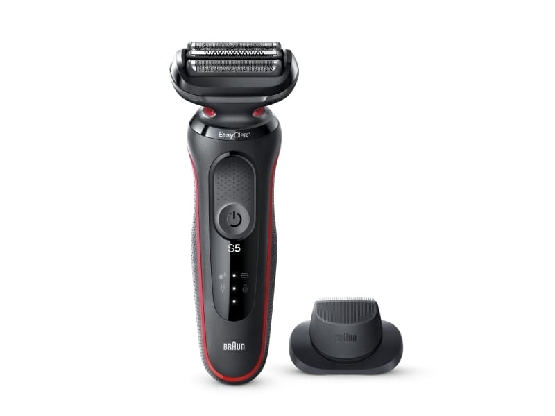 Braun Series 5 50-R1200s, Folierakapparat, EasyClean, Knappar, Röd, LED, Batteri