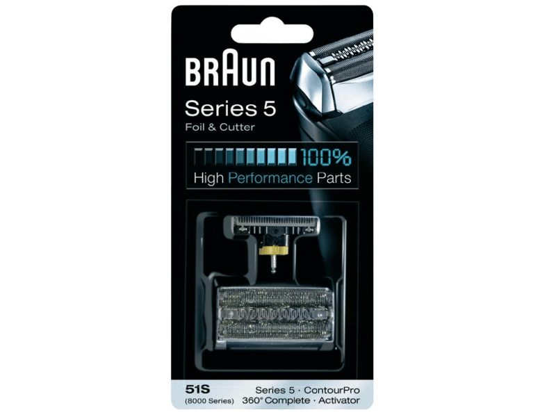 Braun Series 5 Kombipack 51S - Utbytesfolie och skärare - för rakap1 part - silver - för Braun 360 Complete; Activator 8585, 8590, 8595; Series 5