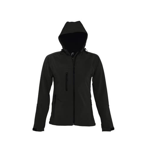 SOLS Dam / Damer Replay Hooded Soft Shell Jacka (andas, vindtätt och vattentålig)